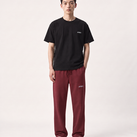 Solid Color Straight-Leg Sweatpants