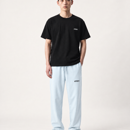 Solid Color Straight-Leg Sweatpants