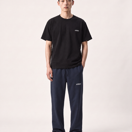 Solid Color Straight-Leg Sweatpants