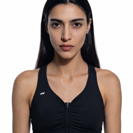 Women’s Cropped Zip Yoga Sports Bra