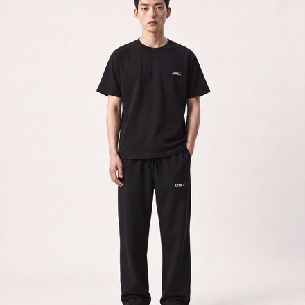 Solid Color Straight-Leg Sweatpants
