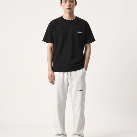 Solid Color Straight-Leg Sweatpants