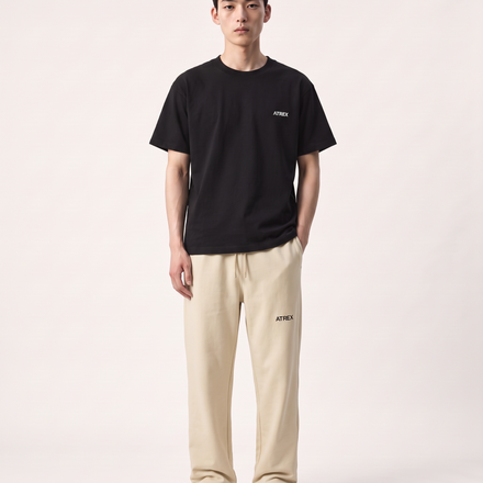 Solid Color Straight-Leg Sweatpants